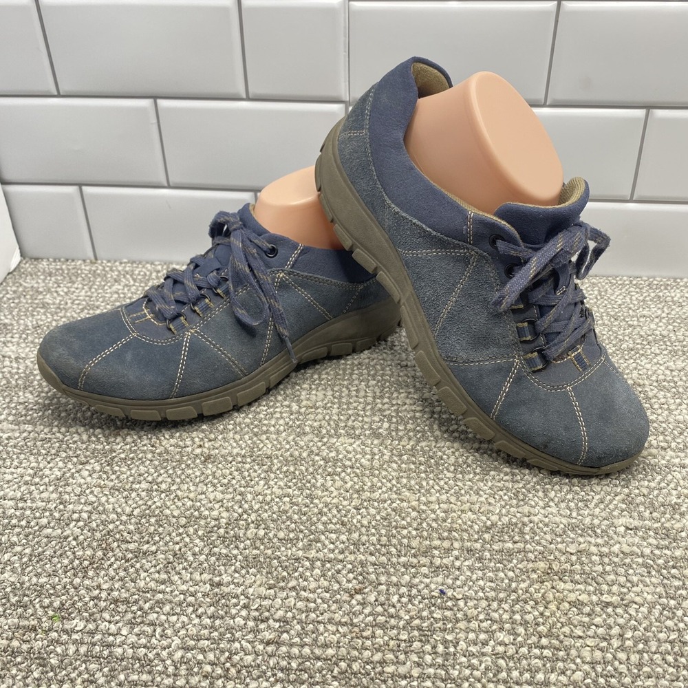Clarks‎ Women's Shoes Sz 9 Wide Blue Leather Lace Up Comfy Ortho Support S7